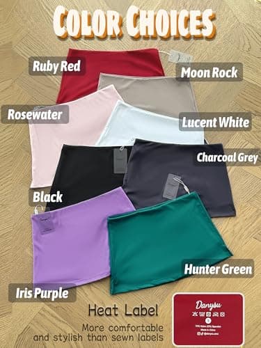 Danysu Mini Skirts for Women Sexy Skirt with Shorts Underneath Slit Summer Sports Vacation Going Out Outfits Stretch Skort Black Medium — view 2