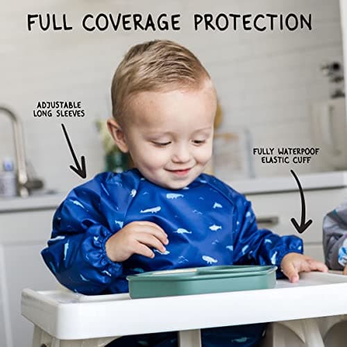 Tiny Twinkle - Full Sleeve Bib 2pk - Slate, Olive 6-24M — view 6