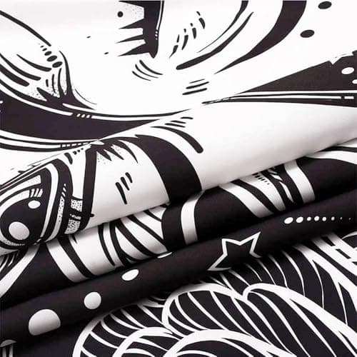 Jation Moon and Sun Tapestry Burning Sun Star Psychedelic Mystic Wall Hanging Poster Black and White Tapestry Art for Home Headboard Dorm Decoration in 150 * 130cm — view 4