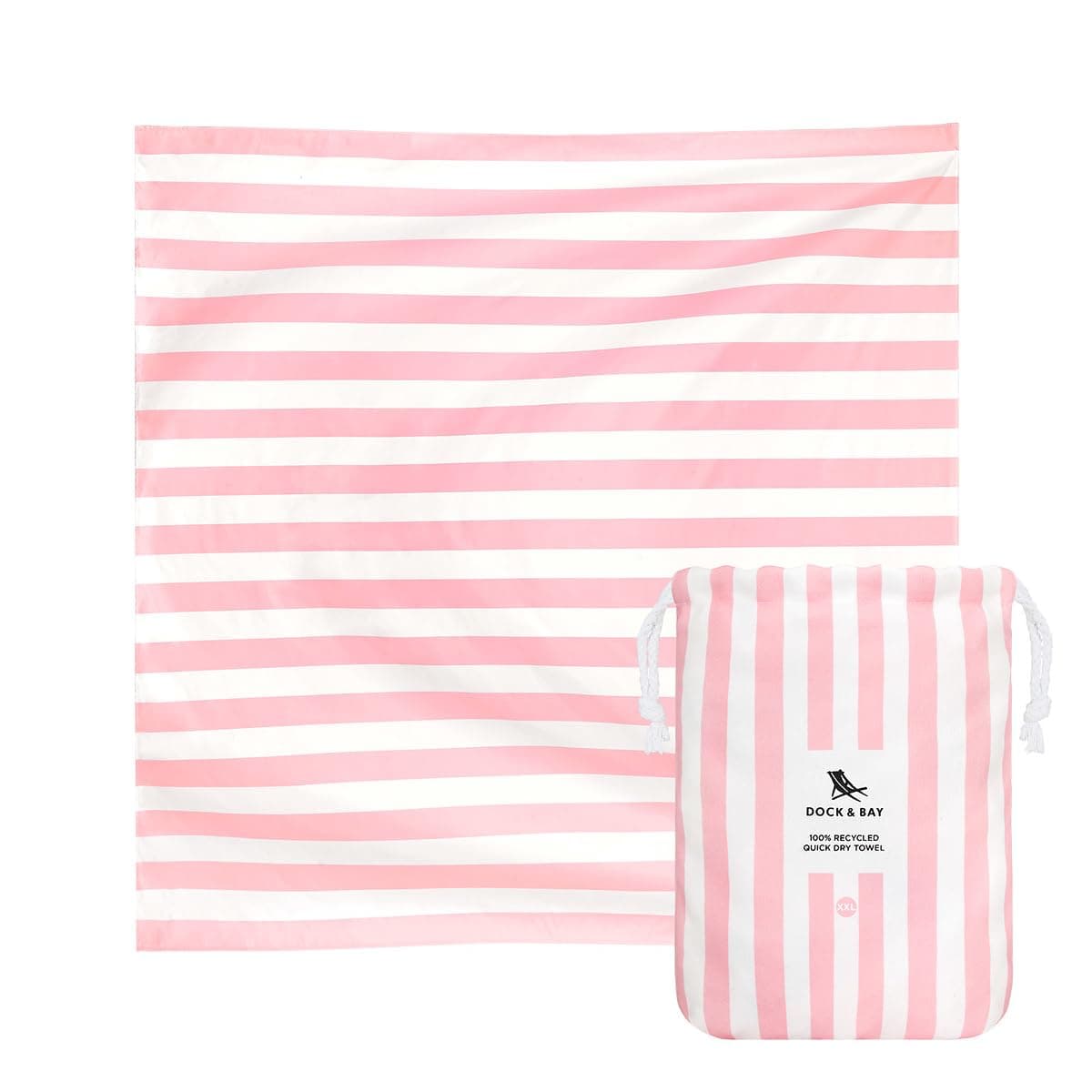 Dock & Bay Beach Towel - Quick Dry, Sand Free - Compact, Lightweight - 100% Recycled - Includes Bag - Cabana - Whitsunday Blue - Large (160x90cm, 63x35) — view 58