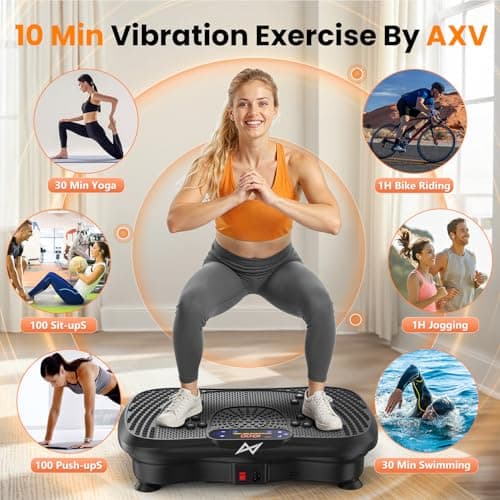 AXV Vibration Plate Fitness Platform Exercise Machine Vibrating Shaking Full Body Shaker Workout Vibrate Stand Shake Board Sport for Weight Loss Fat Burner for Gym Home Office — view 2