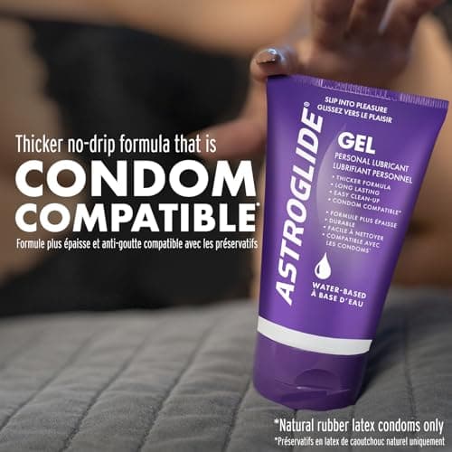 ASTROGLIDE Gel, Water-Based Lubricant Sex Gel for Couples, Men and Women (113 g) Stay-Put Personal Lubricant Long-Lasting Sex Lube Condom Compatible — view 3