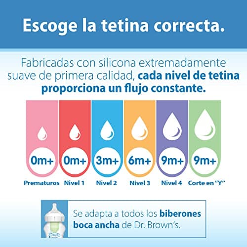 Dr. Brown’s Natural Flow Level 1, Wide-Neck Baby Bottle Nipple, Slow Flow, 100% Silicone, 2 Pack, 0m+ — view 11