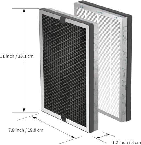 Air Purifier Filter Replacement for JF260,Air Purifiers 2X Filter Replacement, (MERV 17) True HEPA 300g Activated Carbon Filter, Air Cleaner Remove Smoke Dust