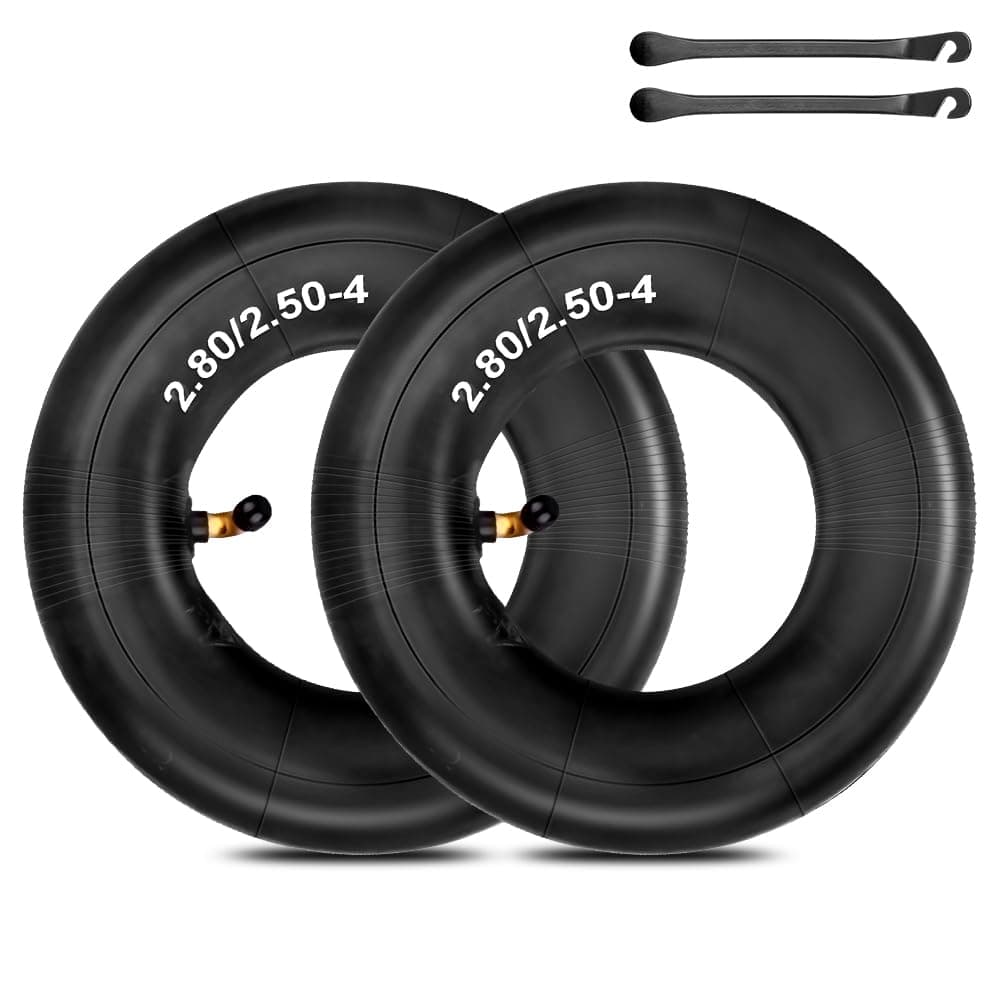 2 Pack Inner Tube, Heavy Duty 2.80/2.50-4 inch Lawn Mowers Tube Tyre with Bent Valve Shaft TR87 Wheelbarrow Hose Inner Tube for Lawnmowers Wheelbarrows Garden Trailers Go Karts
