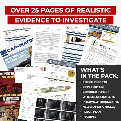 Murder on the Mediterranean – Murder Mystery Game – Cold Case Detective & Crime Investigation – Solve Celebrity Murder on Luxury Cruise Ship – Immersive Evidence Pack with Online Clues – Game Night — view 2