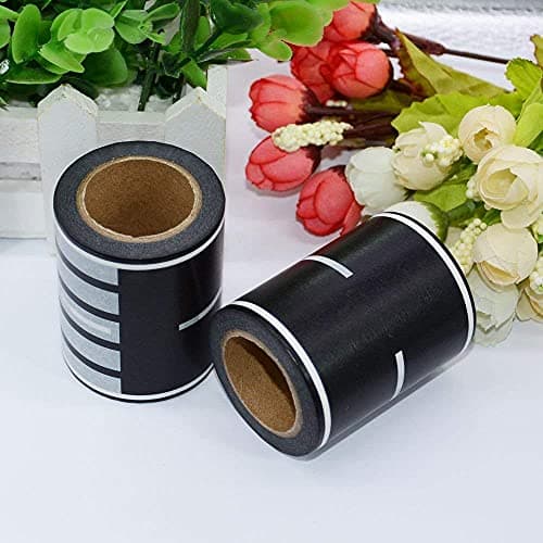 RECER Black Road Track Tape,Road Tape Track,Race Cars Decorations for Birthday Party, 33' x 2.4" Each Roll (2 Rolls, 2.4" x 33') — view 6
