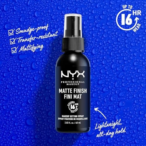 NYX Professional Makeup Matte Finish Setting Spray, Infused with NIACINAMIDE, Long Lasting 16h Wear, Sheer and Smooth Mattifying Spray, Combat Shine for a Poreless Complexion, Vegan Formula, 60mL — view 2