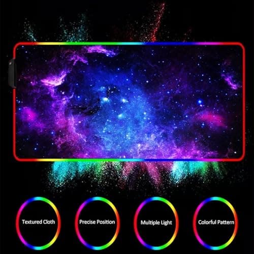 TEKXDD RGB Gaming Mouse Pad - Mousepad, XXL Extended 12 LED Modes Mouse Desk Pad 31.5X 11.8inch, Non-Slip Rubber Base, Desk Mat Mousepad for Computers, PC, Laptop and Office — view 3