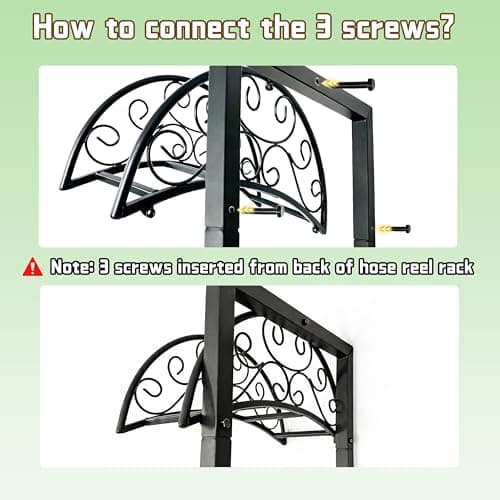 SYITCUN Garden Hose Holder, Heavy Duty Stainless Steel Garden Hose Reel with Triangle Reinforcement, Supports 150 ft Hose, 45-Inch Ergonomic Water Hose Stand for Outside, Black
