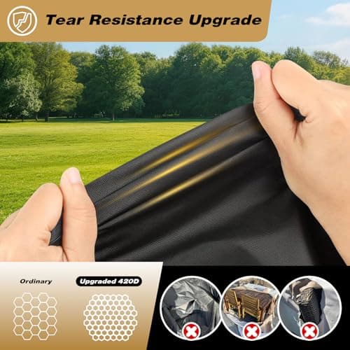 LXKCKJ Waterproof Outdoor Patio Furniture Cover UV and Dustproof Sofa Cover with Vents, Handles and Buckles (Black, 90"L x 64"W x 28"H) — view 2