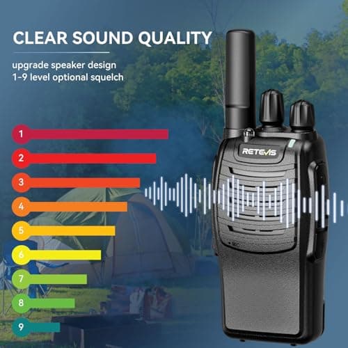 Retevis H777 Walkie Talkies Long Range Built-in LED Flashlight Charger Dock Rechargeable Walkie Talkie for Adults 2 Way Radios Long Range Famliy Outdoor Hiking(2 Pack) — view 4