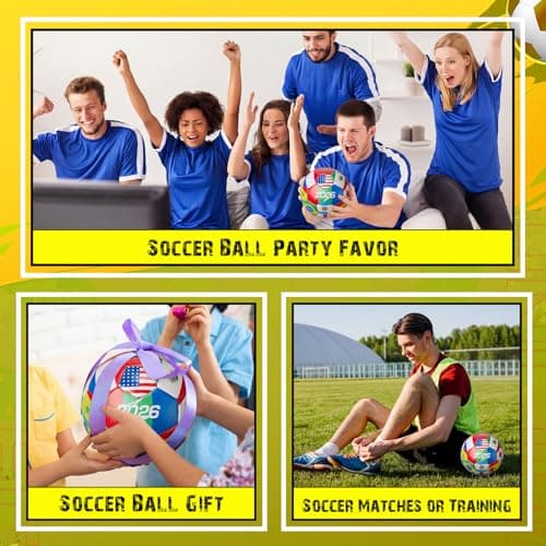 Tellingyou 1 Pack World Flag Soccer Ball Country Flags Training Ball 2026 International Multi Country Design with Pump Needle and Storage Bag for Team Practice Club Games Soccer Fan Gifts (Size 5) — view 6