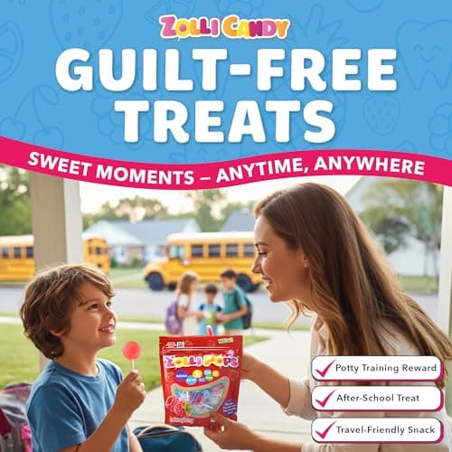 Zollipops Clean Teeth Pops Sugar Free Candy, Dye-Free Lollipops - Keto & Diabetic-Friendly, Dentist-Approved Treats for Kids (Raspberry, 3.1 oz) — view 4