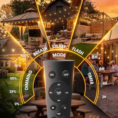 addlon 50FT LED Outdoor String Lights Waterproof Patio Lights with 16+1 Edison Shatterproof Bulbs, Commercial Grade Weatherproof Strand, ETL Listed Decorative for Garden or Patio — view 2