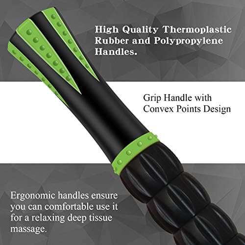 Muscle Roller, Massage Roller Stick for Athletes, Help Reducing Muscle Soreness Cramping Tightness Leg Arms Back Calves Muscle Massager(Black Green) — view 2