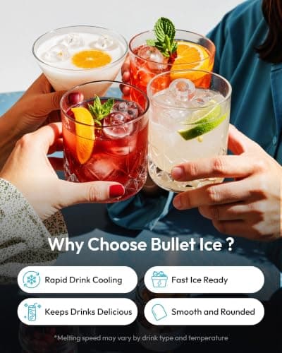 EUHOMY Ice Maker Countertop, 9 Cubes Ready in 6 Mins, 26lbs/24H, Self-Cleaning, Portable Ice Maker Machine with Carry Handle, Basket and Scoop, 2 Sizes of Bullet Ice for Home, Kitchen, Office — view 4