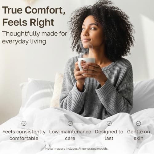California Design Den 100% Cotton Sheets for Queen Size Bed Sheets with Deep Pocket, Queen Sheet Set with Sateen Weave, Cooling Sheets (White) — view 5