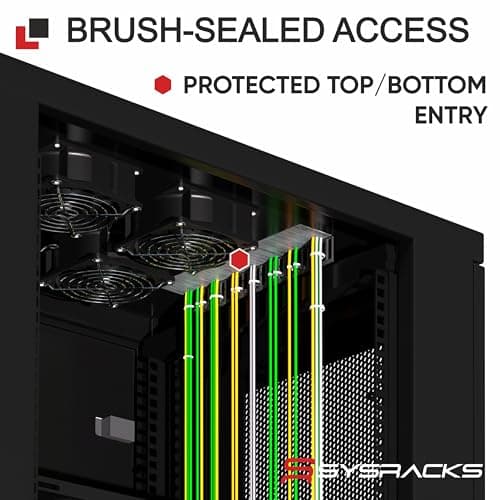 Sysracks 42U IT Data Network Freestanding Server Cabinet Computer Case - Over 150 Dollars Accessories Included - Powerbar, Cooling System, LCD Screen, Wheels, Shelf and More — view 5