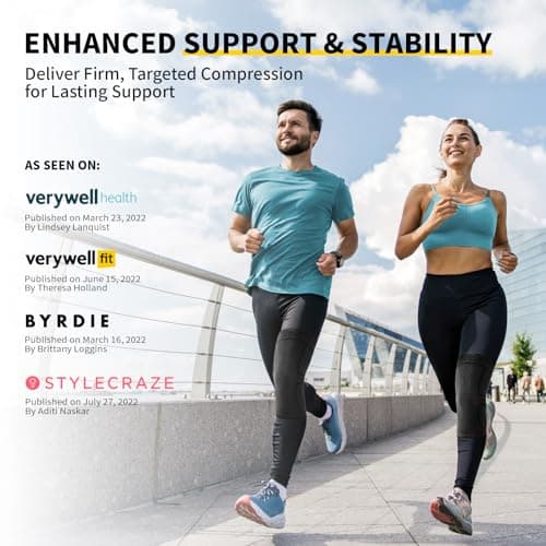 CAMBIVO 2 Pack Knee Brace, Knee Compression Sleeve Anti-Slip — view 6