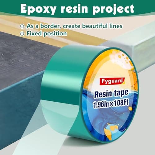 Resin Tape, 2In×108Ft Epoxy Tape High Temperature Resistant 220℃, Epoxy Tapes for DIY Jewelry River Table Spray Painting Welding Electronic Heating, No Residue — view 2