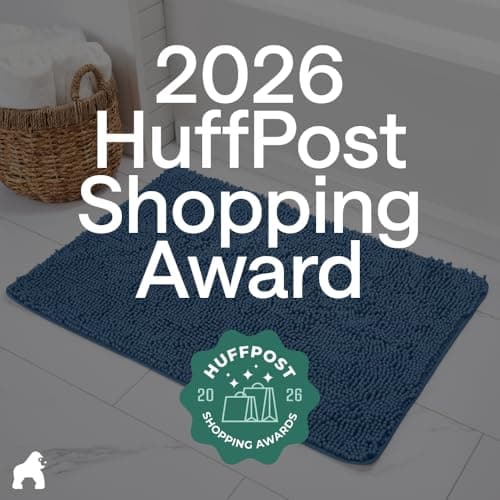 GORILLA GRIP Bath Mat, Thick Soft Absorbent Chenille Floor Mats, Rubber Backing Bathmat, Quick Dry Rug, Machine Washable Rugs for Shower and Tub Floors, Bathroom Accessories Decor, 61x43 cm, Blue — view 5