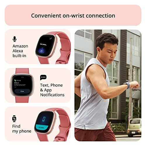 Google Fitbit Versa 4 Fitness Smartwatch with Daily Readiness, Gps, 24/7 Heart Rate, 40+ Exercise Modes, Sleep Tracking and More, Pink Sand/copper Rose, One Size (S and L Bands Included) — view 4