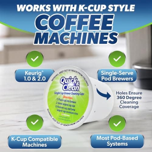 Quick & Clean [6-Pack] Keurig Cleaning Pods - K Cup Cleaner Pod For Keurig - 2.0 Coffee Machine Compatible, Removes Stains, Non-Toxic and Eco-Friendly — view 2