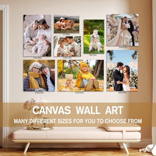 Canvas Prints with Your Photos, Ship Next Day Personalized Wall Art for Home Decor, Perfect Custom Photo Gifts for Wedding, Birthday, Family & Friends - Ready to Hang Canvas Pictures Framed 8x10 — view 6