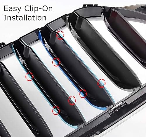 iJDMTOY Exact Fit ///M-Colored Grille Insert Trims Compatible With 2016-2019 BMW X1 Front Center Kidney Grilles (7 Beams) — view 4