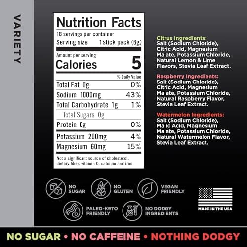 LMNT Zero Sugar Electrolytes - Variety Pack Bundle | Drink Mix | 18-Count