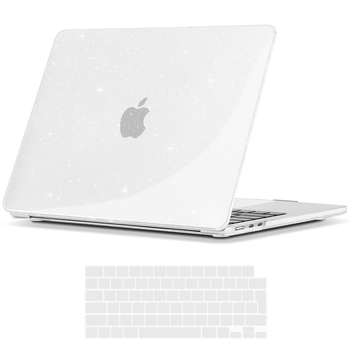 TECOOL Case compatible with MacBook Air M1 & MacBook Air 13 inch Retina 2020 2019 2018 (A2337 A2179 A1932), Plastic Snap On Hard Shell Cover & UK EU Keyboard Protector, Crystal Clear (Glossy) — view 23
