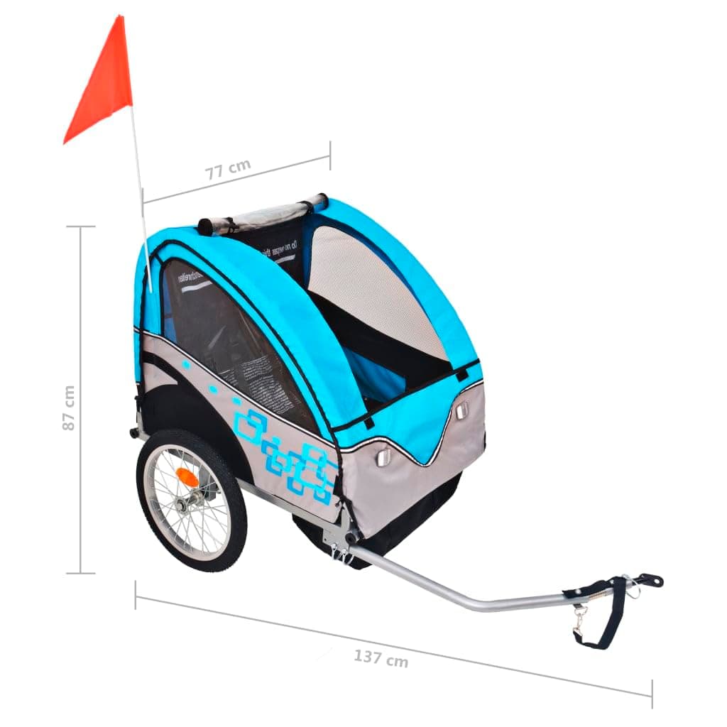 vidaXL Bike Trailer Cargo Bike Wagon Bicycle Trailer Jogger Stroller 30 kg — view 2