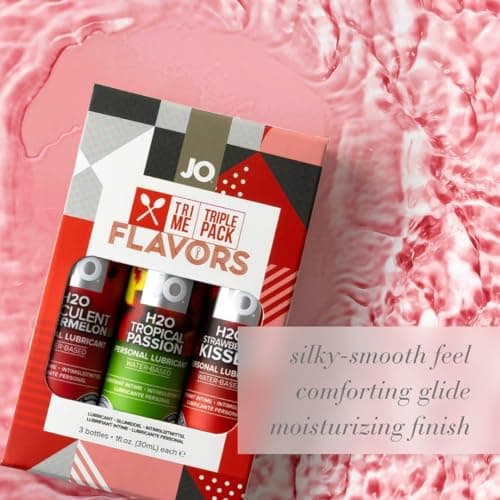 System JO Tri-Me Triple Pack Classics - JO's Succulent Watermelon, Tropical Passion and Strawberry Kisses Personal Flavored Lubricants- 3 Bottles - 1 Ounce / 30 ML. Each — view 5