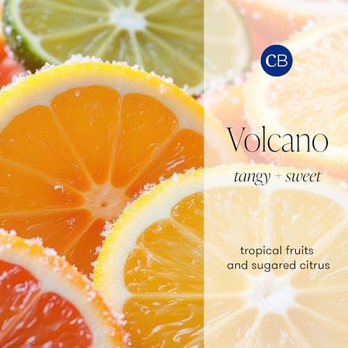 Capri Blue Volcano Scented, Glass Jar Candles for Home with Tropical Fruit & Sugared Citrus, Soy Wax Blend, Blue Color (8 Oz) — view 2