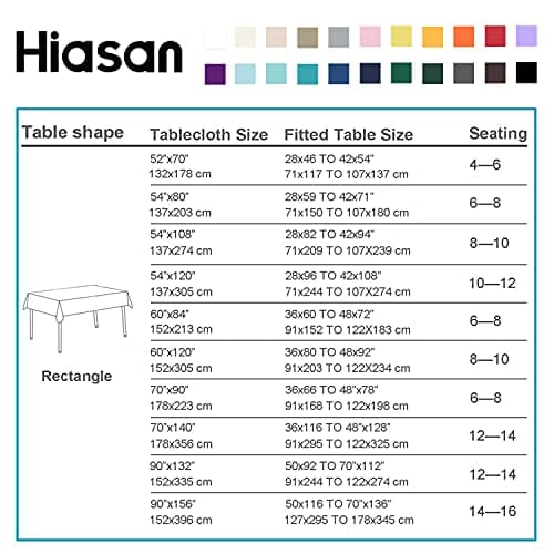 Hiasan Black Rectangle Tablecloth - 54 x 80 Inch - Waterproof & Wrinkle Resistant Washable Fabric Table Cloth for Dining, Party and Outdoor use — view 4