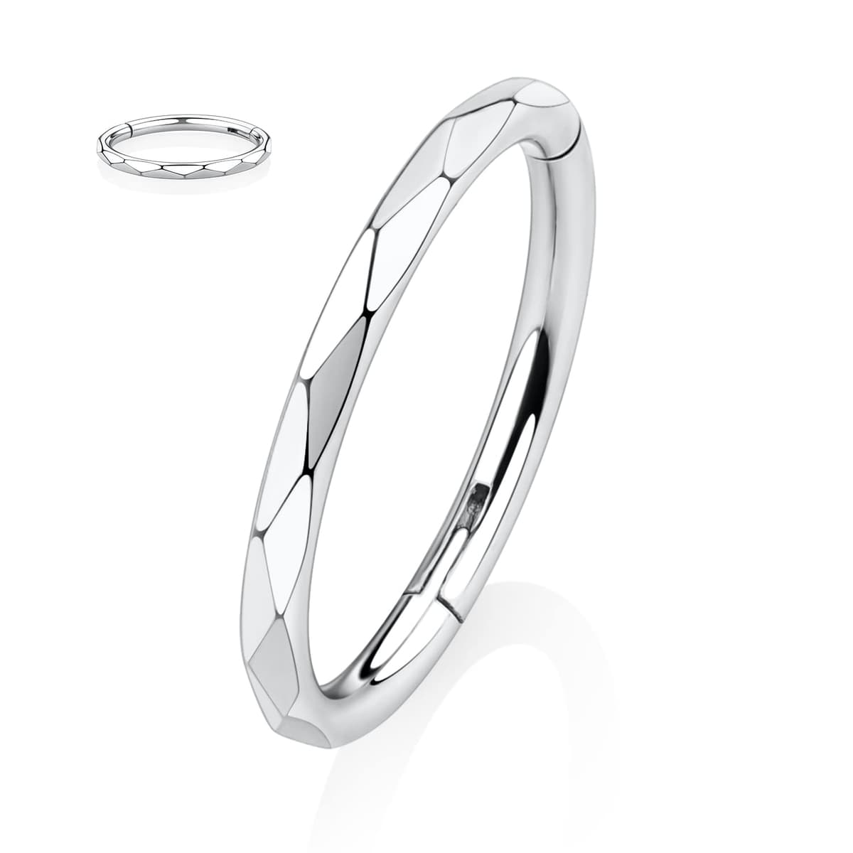 hengkaixuan CZ/Opal Nose Rings Conch Jewellery Septum Clicker 316L Surgical Steel Segment Ring Helix Cartilage Earrings Hoop Daith Tragus Rook Piercing Jewellery — view 55