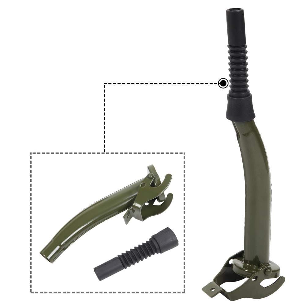 Metal Gas Can with Flexible Spout, Portable Fuel Tank Petrol Diesel Storage Can Water Container for Automobile Vehicle Off Road Emergency Supply (5L, Army Green) (5L, Army Green#2) — view 3