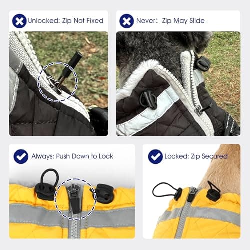 FUAMEY Dog Coat for Medium Dogs,Waterproof Dog Winter Jacket with Harness Built in Puppy Cold Weather Coats Reflective Pet Vest with Zipper Warm Fleece Dogs Snowsuit Windproof Pink M — view 8