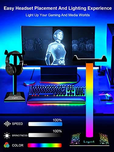 GIPOYENT RGB Gaming Headphone Stand Lights, RGB Gaming Stand Light for Desktop PC Gaming Headset Accessories, Best Gift for Husband, Kids, Boyfriend — view 3