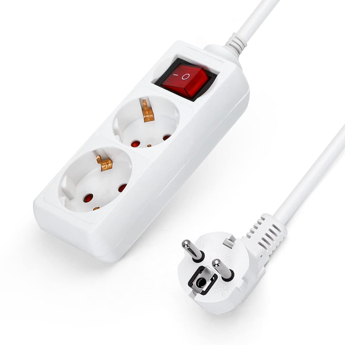 Aigostar Regleta alargador de 6 enchufes con Cable de 3 Metros e Interruptor. Color Blanco — view 9