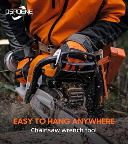 OSROENE Chainsaw Wrench, 3 Pack Orange Chainsaw Tool Chain Saw Scrench with Hook, 13 by 19mm 1/2x3/4 T Wrench Spanner Tool (3, Orange) — view 4