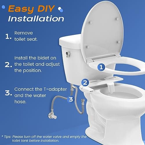 SAMODRA Self Cleaning Bidet for Toilet, Ultra-Slim Single Nozzle Bidet Attachment for Toilet with Adjustable Water Pressure, Fresh Water Non-Electric Bidet, Minimalist Bidet Ease of Use — view 3