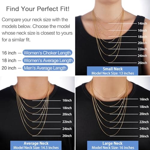 Jewlpire 18k Gold Plated Chain Necklace for Women, 1.1mm Cable Chains 18K Gold Plated Chain for Women Shiny & Sturdy Women's Chains Necklace, 18 Inches