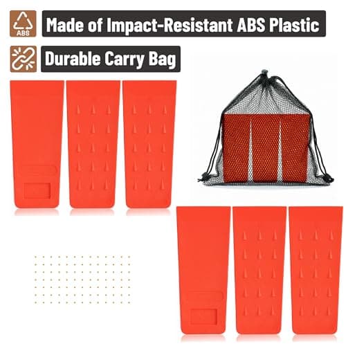 UNCO- Tree Felling Wedges with Spikes, 8 Inch, 6 pcs, Orange, Plastic Wedges for Tree Cutting, Logging Tools and Equipment — view 2