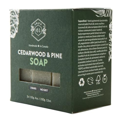 CRATE 61 ORGANICS Vegan Natural Bar Soap, Handmade Soap With Premium Essential Oils, Cold Pressed Face And Body For Men Women 3 Pack, (4 oz, Bars) (Pine) — view 2