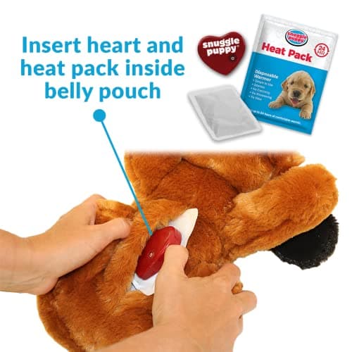 Snuggle Puppy Original Heartbeat Puppy Toy with Real-Feel Pulse & Heat Pack, Plush Dog Comfort Toy for Crate Training, First Nights & New Puppy Transition - Biscuit — view 5