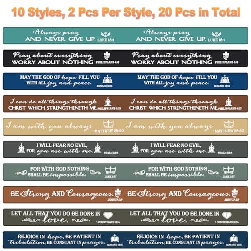 Bible Verse Silicone Bracelets - Bulk Christian Jesus Inspirational Wristbands, Religious Scripture Rubber Gifts for Men Women, Church Events, Baptism Favors & Youth Groups — view 3