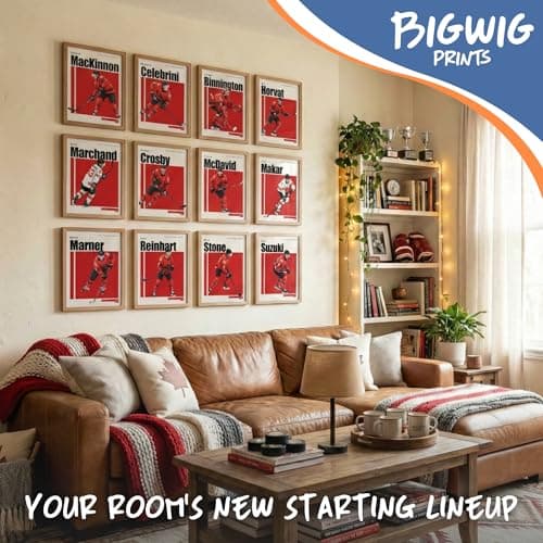 Canadian Olympic Hockey Stars 2026 Posters - Set of 12 Team Canada Prints - McDavid, Crosby, MacKinnon, Makar, Celebrini - Complete Canada Olympic Hockey Wall Decor 8x10 Inches Unframed — view 2