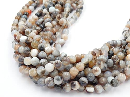 Gemstone Beads for Jewelry Making, Sold per Bag 5 Strands Inside, Botswana Agate 8mm — view 3